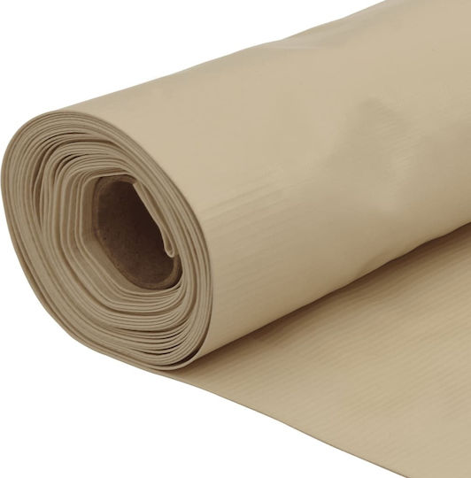 vidaXL Rectangular Separator de Umbrire Bej pe Rulou Cu cerc & cu strat PU 0.9x5m