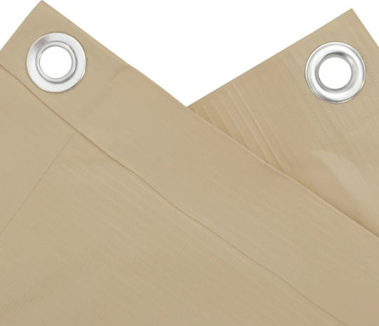vidaXL Rechteckiger Veranda-Teiler Beige im Rollen mit Hoop und mit PU-Beschichtung 0,75x3x3m aus Oxford-Gewebe