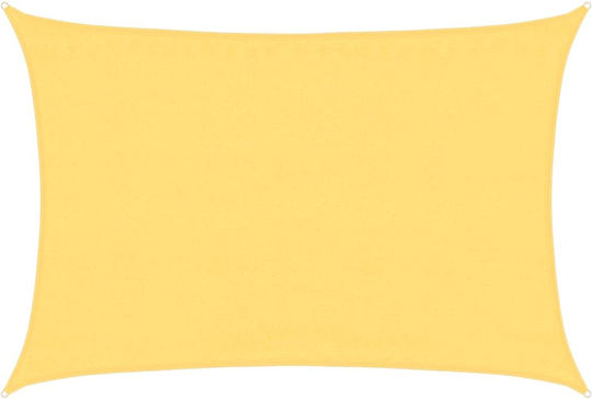 vidaXL Rectangular Shade Sail Beige With Hoop 3.5x4.5m 160gr/m² made of HDPE 160gr/m²