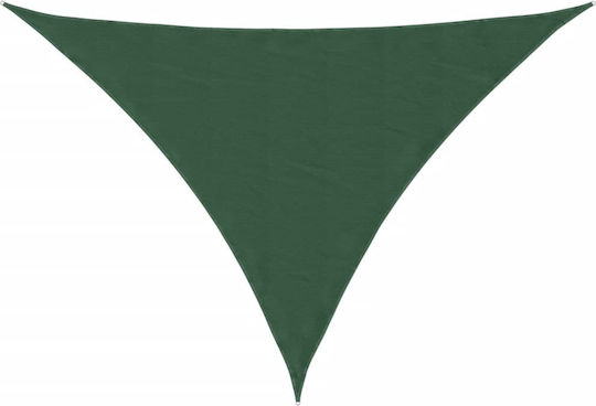vidaXL Pânză Triunghiulară De Umbrire Verde Cu Cerc Și Cu Strat PU 3x3x4.24m Confecționată Din Țesătură Oxford
