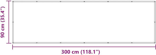 vidaXL Rectangular Shade Divider Gray in Roll With Hoop & with PU Coating 0.9x3m made of Oxford fabric