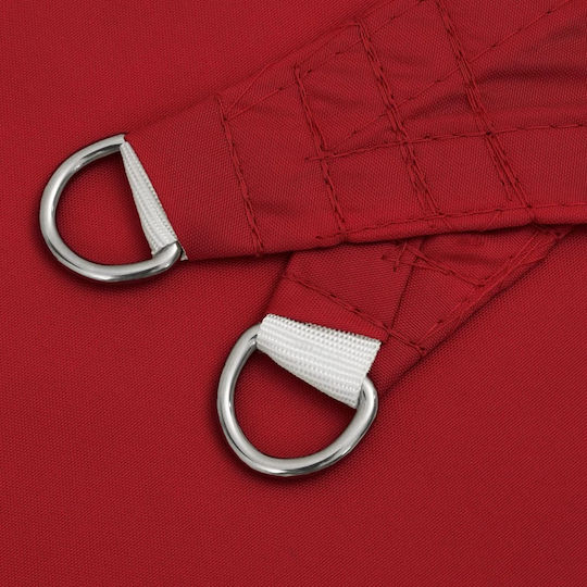vidaXL Triangle Shade Sail Red With Hoop & with PU Coating 4.5x4.5m made of Oxford fabric