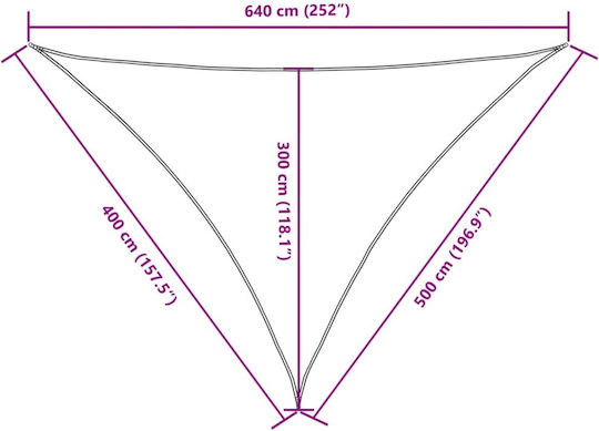 vidaXL Dreieck Sonnensegel Weiß Mit Hoop & mit PU-Beschichtung 4x5x6.4m hergestellt aus Oxford-Gewebe