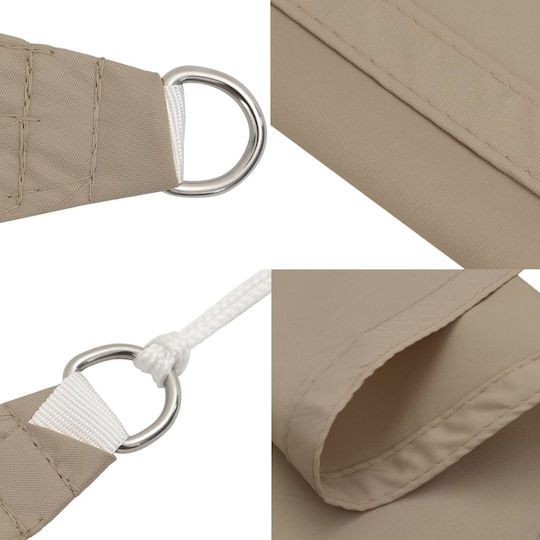vidaXL Triangle Shade Sail Brown With Hoop & with PU Coating 4.5m made of Oxford fabric