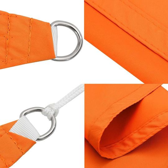 vidaXL Triunghi Umbrela Sail Portocaliu Cu cerc & cu strat PU 4x5x6.4m confecționat din țesătură Oxford