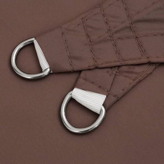 vidaXL Dreieck Sonnensegel Braun Mit Hoop & mit PU-Beschichtung 4x5x6.4m hergestellt aus Oxford-Gewebe