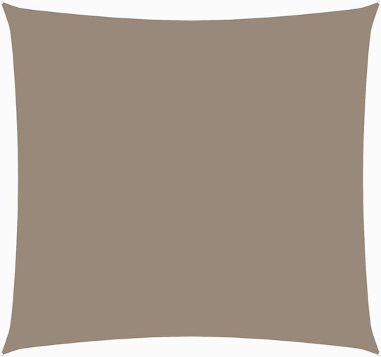 vidaXL Square Shade Sail Brown With Hoop & with PU Coating 6x6m Square made of Oxford fabric