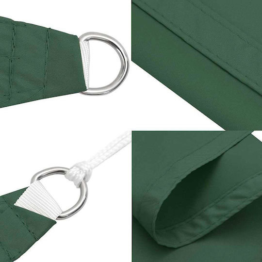 vidaXL Dreieck Sonnensegel Grün Mit Hoop & mit PU-Beschichtung 5x5x6m hergestellt aus Oxford-Gewebe