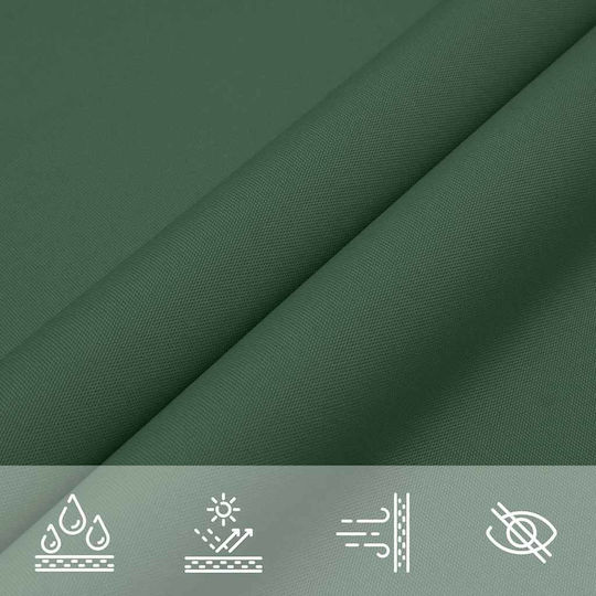 vidaXL Dreieck Sonnensegel Grün Mit Hoop & mit PU-Beschichtung 5x5x6m hergestellt aus Oxford-Gewebe