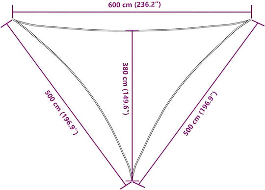 vidaXL Dreieck Sonnensegel Grün Mit Hoop & mit PU-Beschichtung 5x5x6m hergestellt aus Oxford-Gewebe