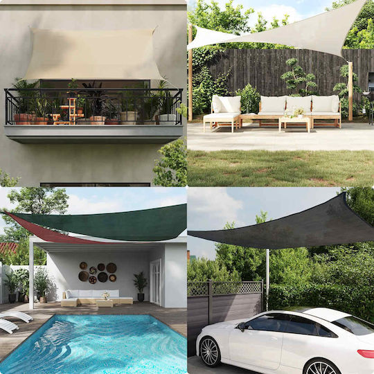 vidaXL Square Shade Sail Red With Hoop 4.5x4.5m 160gr/m²