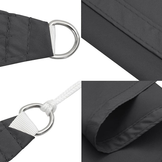 vidaXL Dreieck Sonnensegel Gray Mit Hoop & mit PU-Beschichtung 4x4x5.8m hergestellt aus Oxford-Gewebe