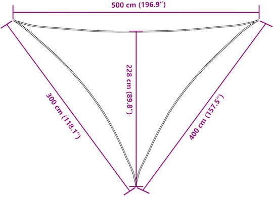 vidaXL Triunghi Umbrela Sail Portocaliu Cu cerc & cu strat PU 3x4x5m confecționat din țesătură Oxford