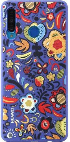 Huawei TPU Case Umschlag Rückseite Silikon Blau (Huawei P30 Lite)