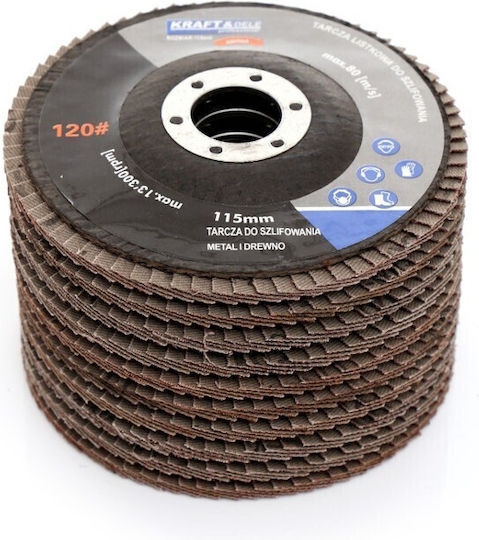 Kraft & Dele Disc de șlefuire P40 pentru șlefuire Μetal, de lemn și Materiale de construcție 115mm 10buc