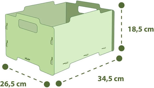 Ango Kinder-Spielzeugkiste aus Holz Grün 26,5x34,5x18,5cm 2 Stück