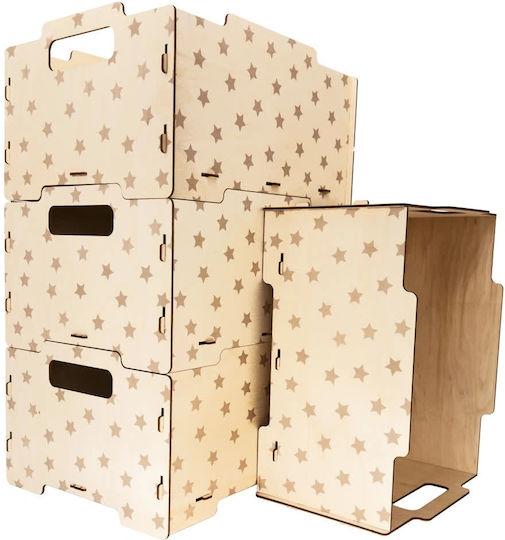 Ango Kinder Spielzeugkiste Aus Holz Grau 26,5x34,5x18,5cm 2Stücke