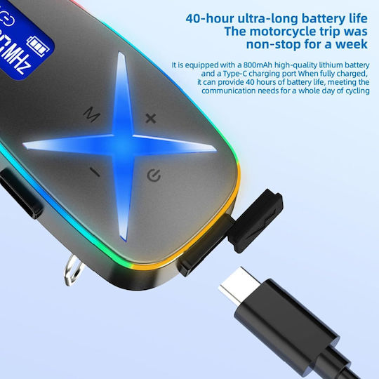K16 2X Single Intercom for Motorcycle Helmet with Bluetooth