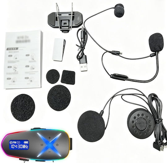 K16 2X Single Intercom for Motorcycle Helmet with Bluetooth