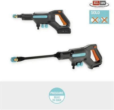 Gardena Αquaclean 18v Rtu Pressure Washer Battery 18V Solo with Pressure 24bar