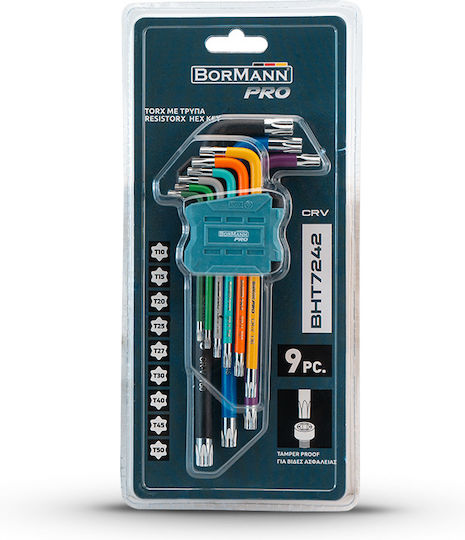 Bormann Pro Σετ 9 Κλειδιά Torx σε Σχήμα L BHT7242