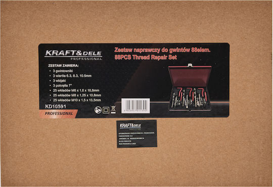 Kraft & Dele KD10591 Thread Repair Kits HSS 8x1.25mm 88pcs