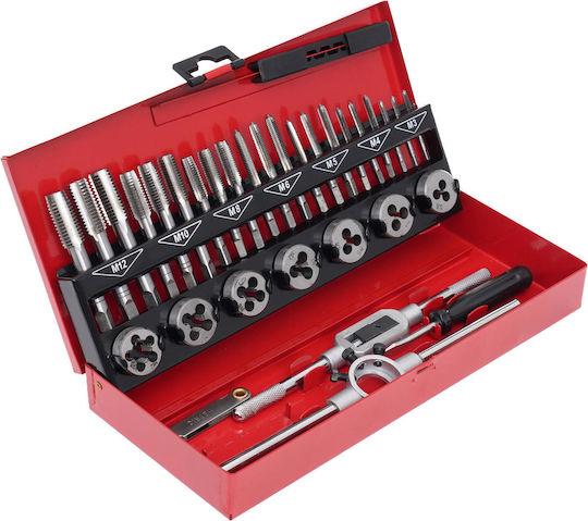 Kraft & Dele KD10090 Hand Taps with Tap Wrench Steel 32pcs