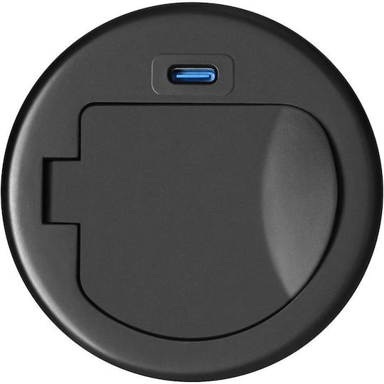 Furniture Nest 6cm Recessed Into Countertop Walled Lid USB Charger Cable 1.9m 1x2p+z French 1xUSB Type-C