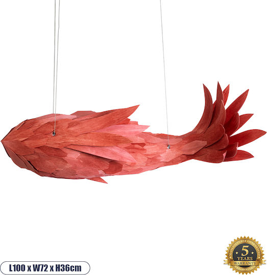 GloboStar Hängelampe Rot 100x72x36cm GloboStar Hängelampe Rot 100x72x36cm