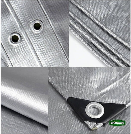 Grasher Αδιάβροχος Μουσαμάς 120gr/m² 5x4μ. Ελαφρού Τύπου Γκρι