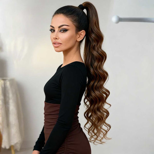 Extensie De Coada Din Păr Uman Cu Clip Castaniu