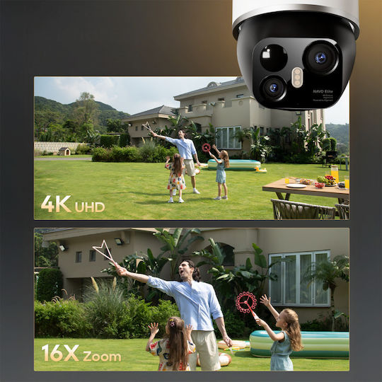 Dreame Navo Elite 1 Outcam IP Двойна Камера За Видеонаблюдение Wi-Fi 4K Водоустойчива На Батерии С Двупосочна Комуникация