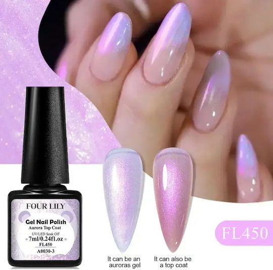 Setlily Gel 2in1 Top Coat Jelly Shell Aurora 7ml Finisaj Holografic