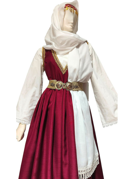 Traditional Costume of Samos with Porphyra with Forehead Ribbon