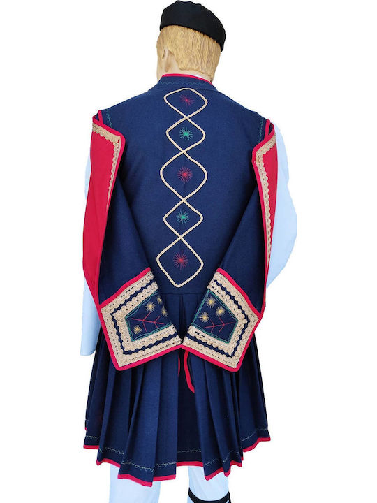 Traditional Costume Ntoulamas Mesolongiou with Shoe Covers with Decorative Chain