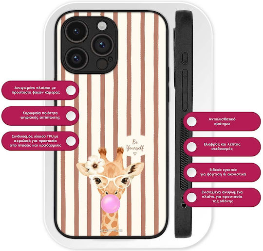 Sonique Stripe Stories Series Oppo Reno10 5g Brown Giraffe Bubble Mobile Phone Case