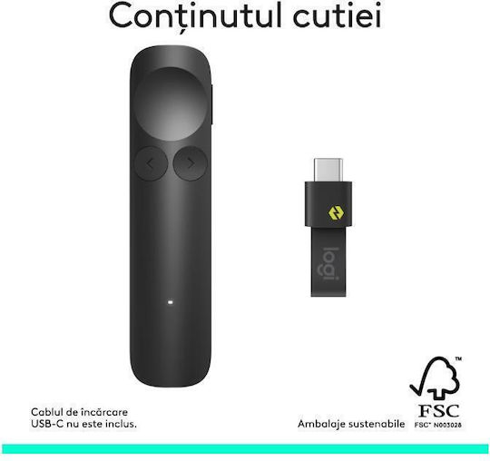 Logitech Pointer with Green Laser in Grey Colour