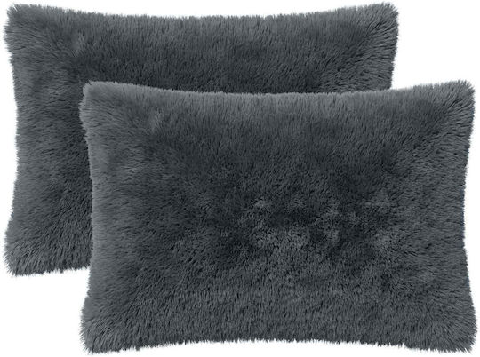 vidaXL Sofa-Kissen Heerlen Fleece Anthrazit 50x80cm