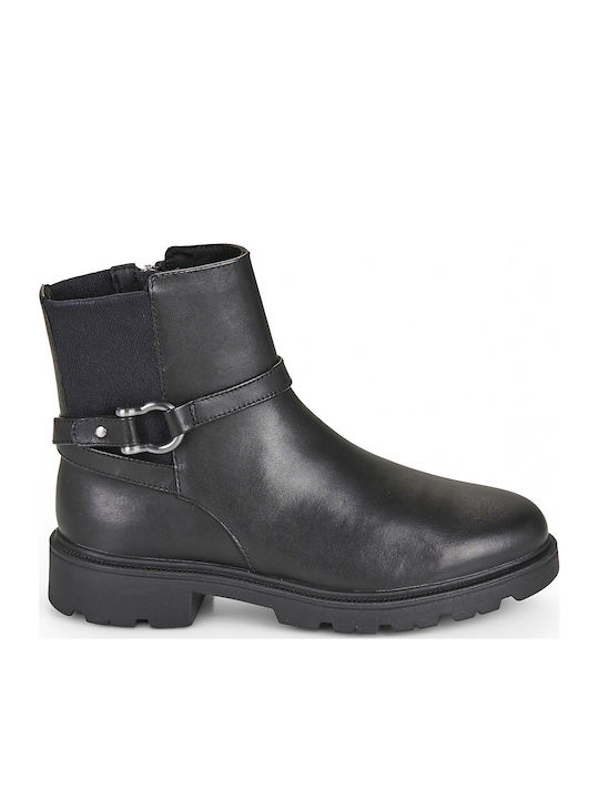 Bay Leather Women's Ankle Boots with Fur Ankle Boots Black