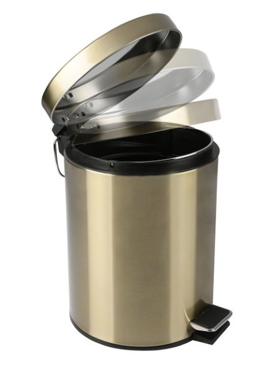 Differnz Inox Καλαθάκι Μπάνιου Soft Close 5lt Χρυσό