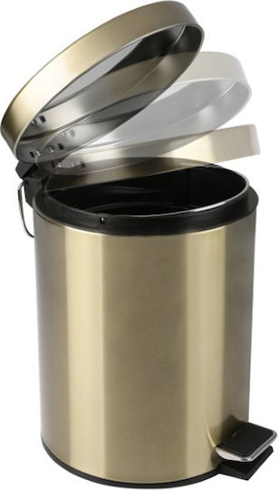 Differnz Inox Καλαθάκι Μπάνιου Soft Close 5lt Χρυσό
