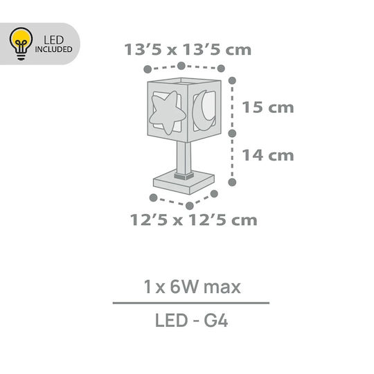 Ango Led Παιδικό Φωτιστικό Γραφείου Moonlight Γκρι