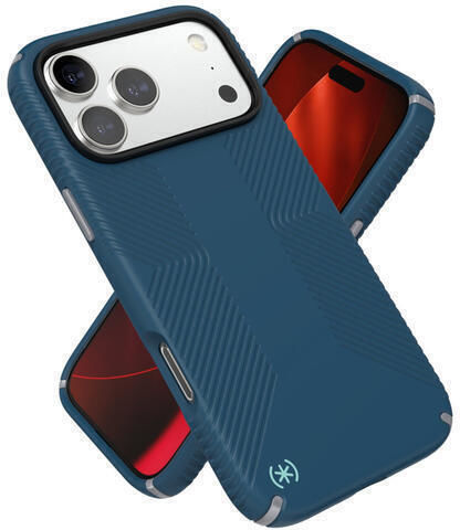 Speck Presidio2 Grip Magsafe Iphone 17 Pro Max Case Deep Sea Silver Metallic 150985-3261