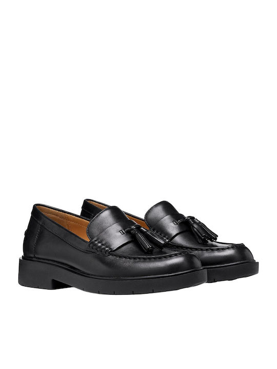 Spherica Leather Women's Loafers in Black Colour