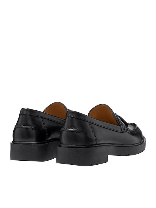 Spherica Leather Women's Loafers in Black Colour