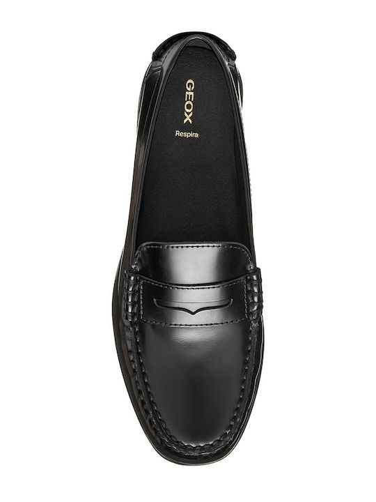 Δερμάτινα Γυναικεία Loafers σε Μαύρο Χρώμα