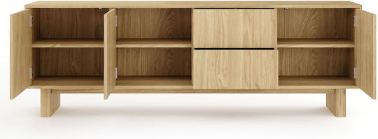 Bibliotecă Living Din Lemn De Stejar Natural L183xL62xÎ38cm