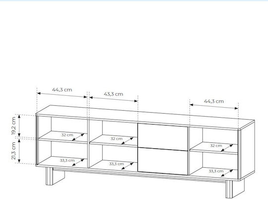 Bibliotecă Living Din Lemn De Stejar Natural L183xL62xÎ38cm