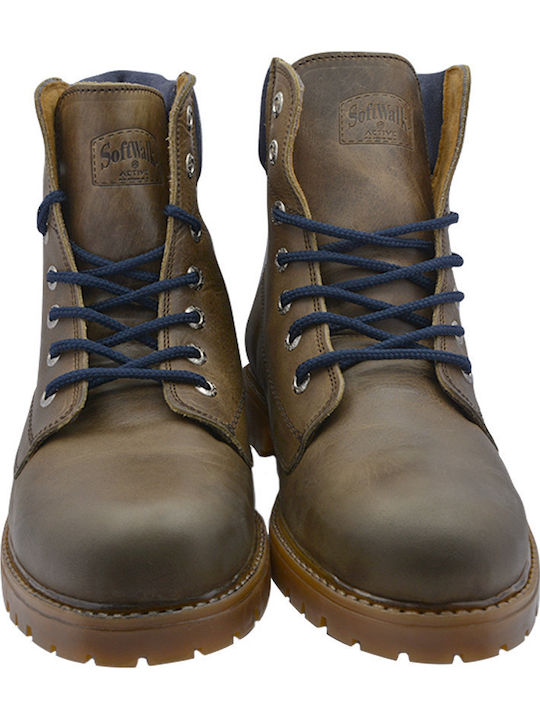 Lässige Herrenstiefel aus Leder in Braun