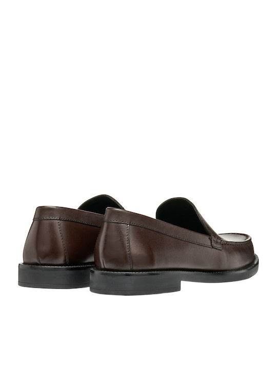 Recanati Leather Men's Loafers in Brown Colour